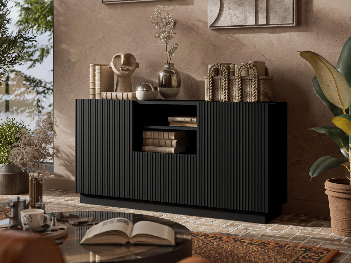 Komód Komoda LIVERTI 150 2D1SZ, Szín: Fekete