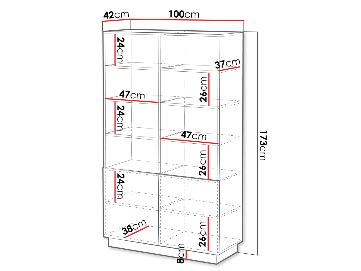 Könyvespolc Regał LIVERTI 2D, Szín: Fehér