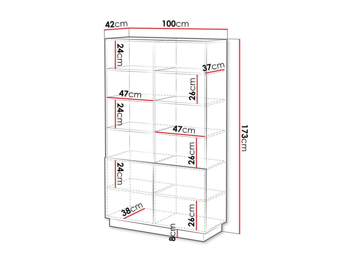 Könyvespolc Regał LIVERTI 2D, Szín: Fekete