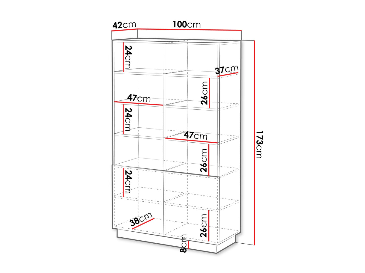 Könyvespolc Regał LIVERTI 2D, Szín: Kasmír
