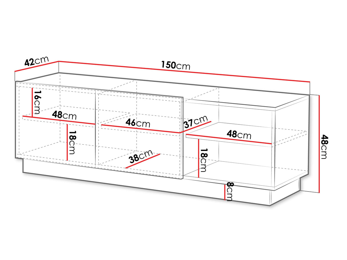 TV-állvány Szafka RTV LIVERTI 150 2D, Szín: Kasmír