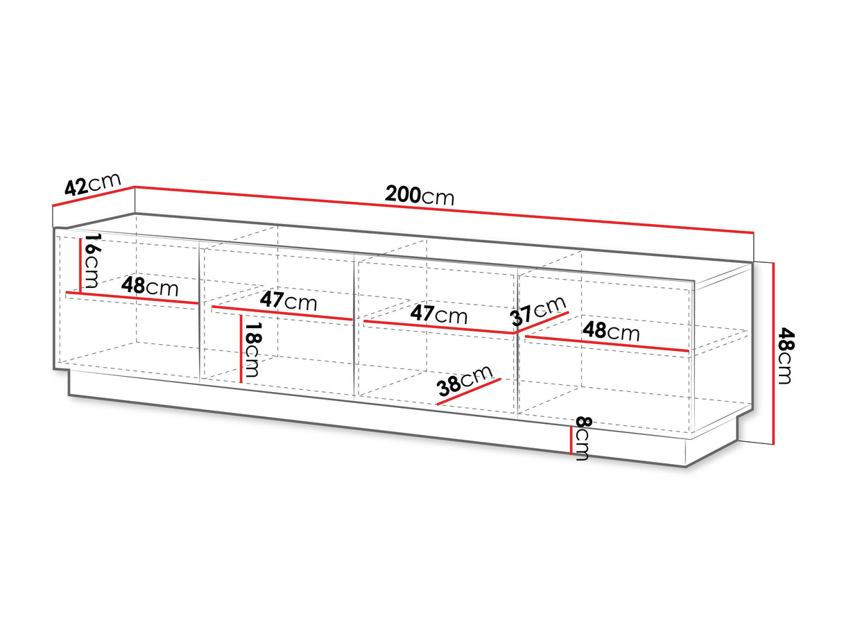 TV-állvány Szafka RTV LIVERTI 200 4D, Szín: Kasmír