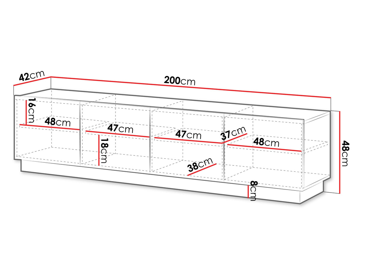 TV-állvány Szafka RTV LIVERTI 200 4D, Szín: Fehér