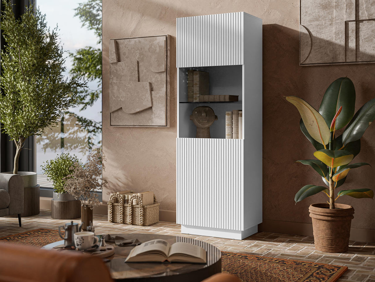 Könyvespolc Witryna LIVERTI 1D, Szín: Fehér