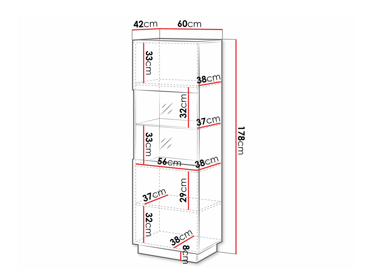 Könyvespolc Witryna LIVERTI 1D, Szín: Kasmír