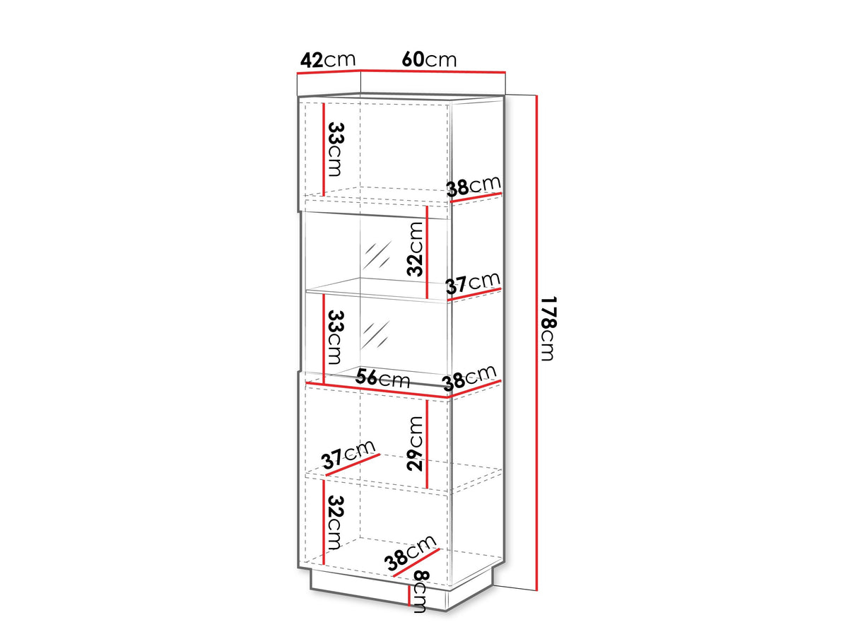 Könyvespolc Witryna LIVERTI 1D, Szín: Fekete