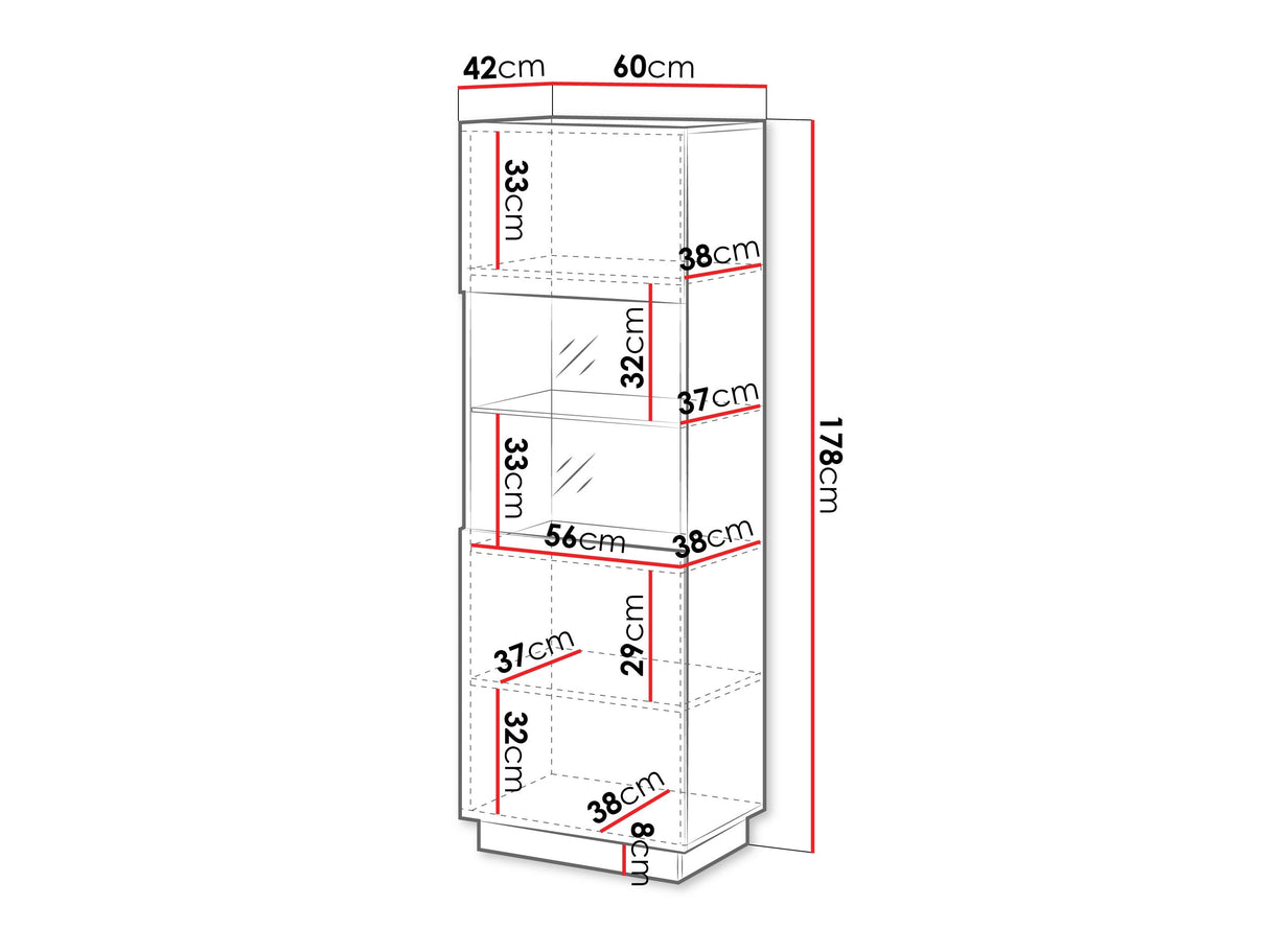 Könyvespolc Witryna LIVERTI 1D, Szín: Fehér