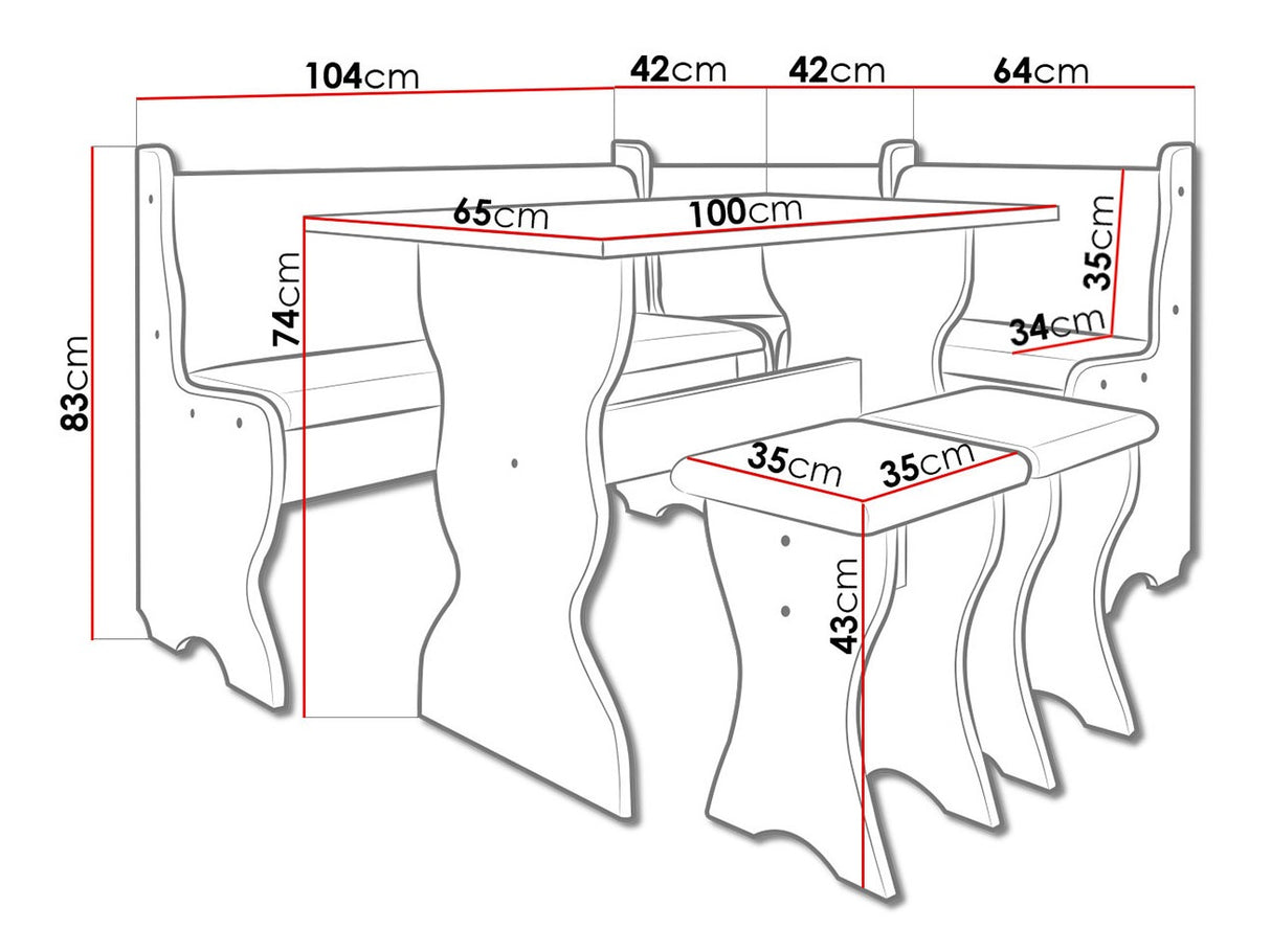 Sarok étkező garnitúra Thomas (Samot), Szín: Kasmír + Trinity 02