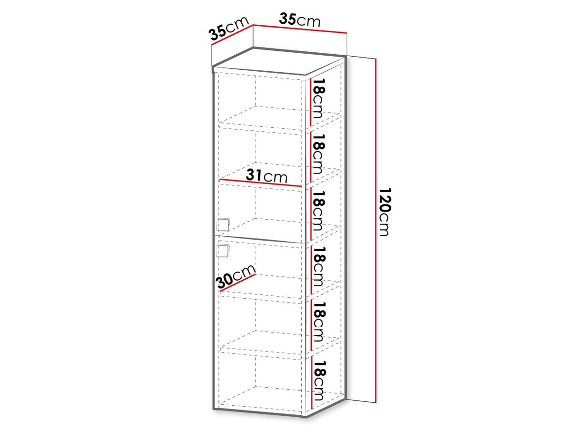Fali fürdőszoba szekrény Słupek łazienkowy GARIANO 02 piasek pustyni (Világosbarna)