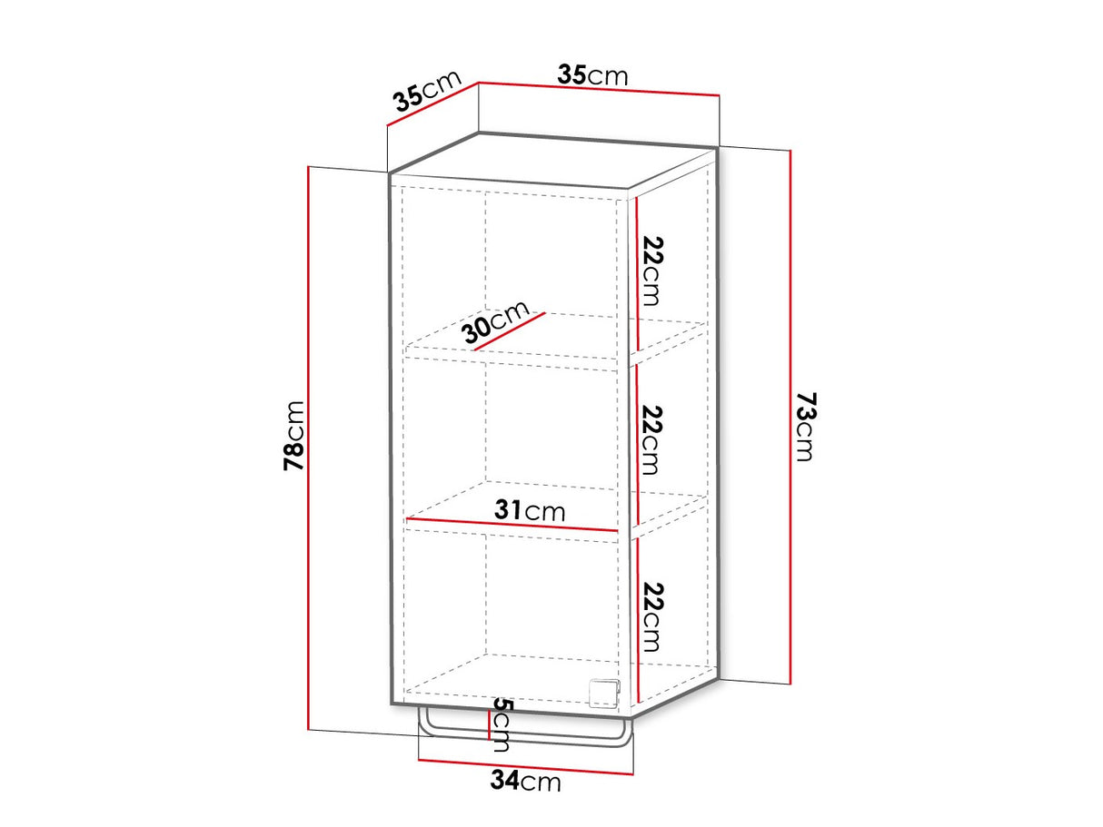 Fali fürdőszoba szekrény Słupek łazienkowy GARIANO 03 piasek pustyni (Világosbarna)