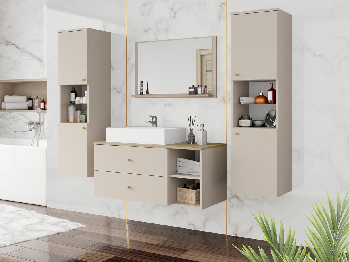 Fürdőszoba garnitúra Meble łazienkowe KERTOS III, Szín: Tölgy, Mosdókagyló: Igen 4255162