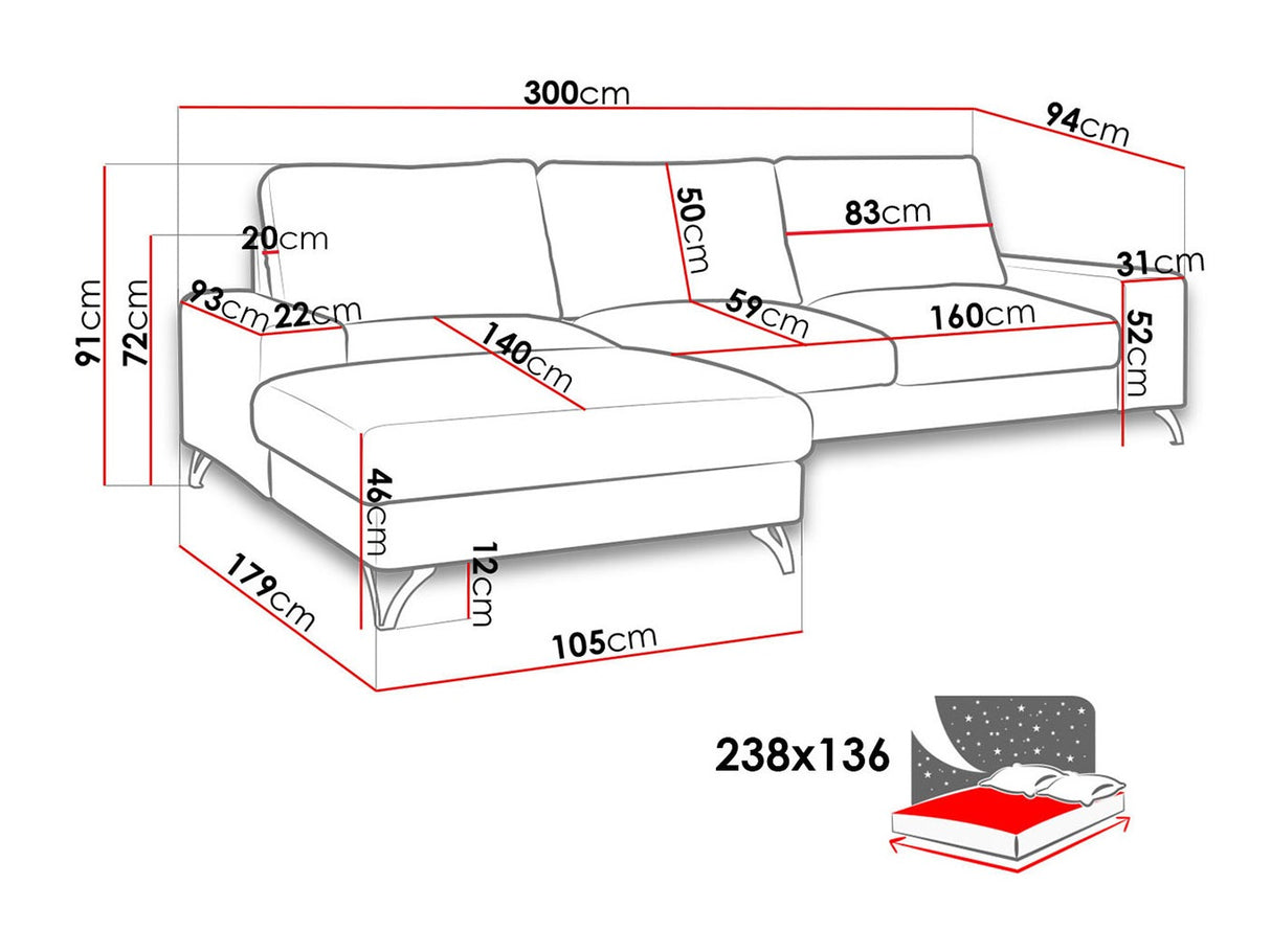 Sarokkanapé Flavio (Salvador), Szín: Verita 11, Változatok: Balos