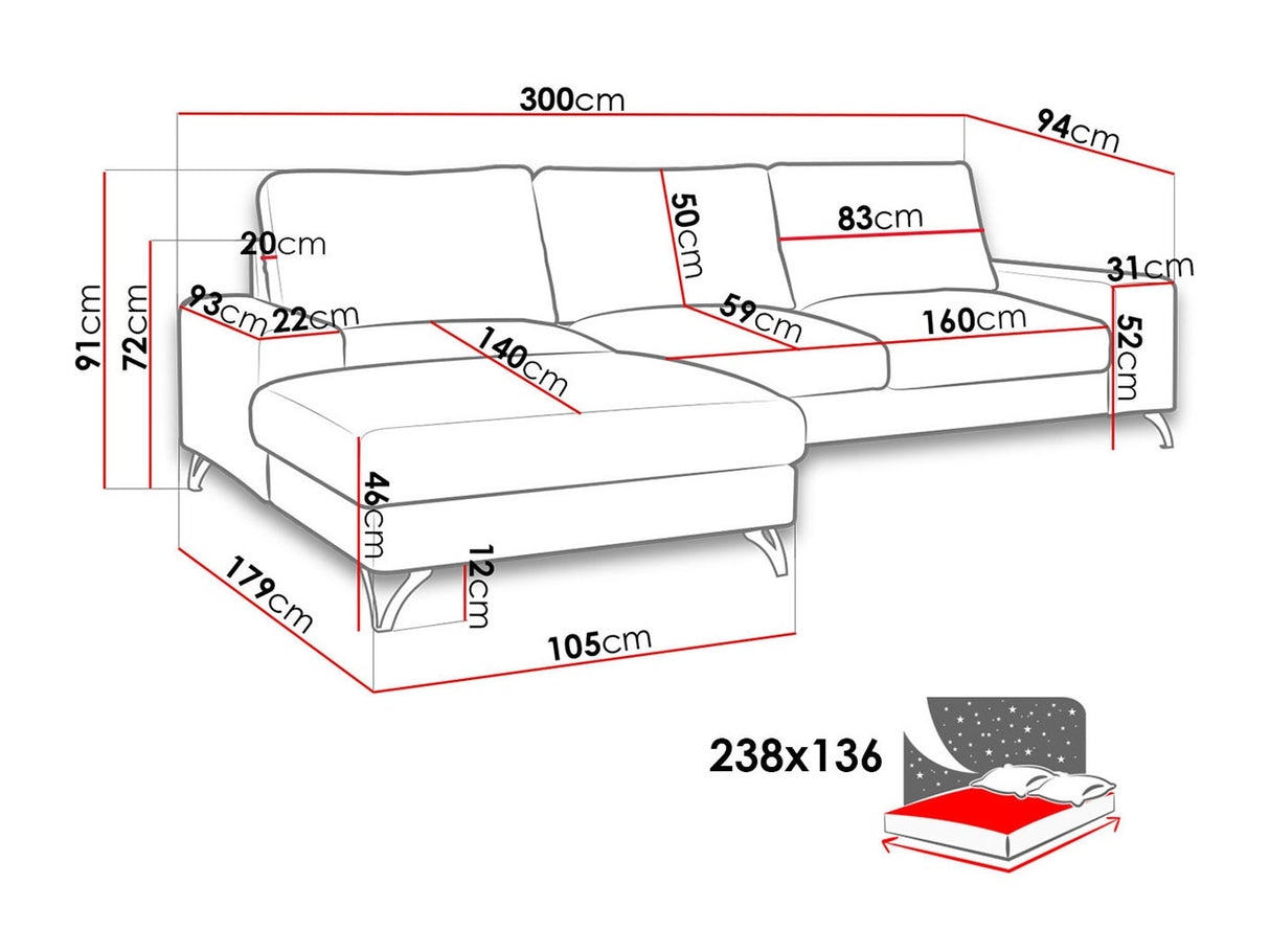 Sarokkanapé Flavio (Salvador), Szín: Verita 28, Változatok: Balos