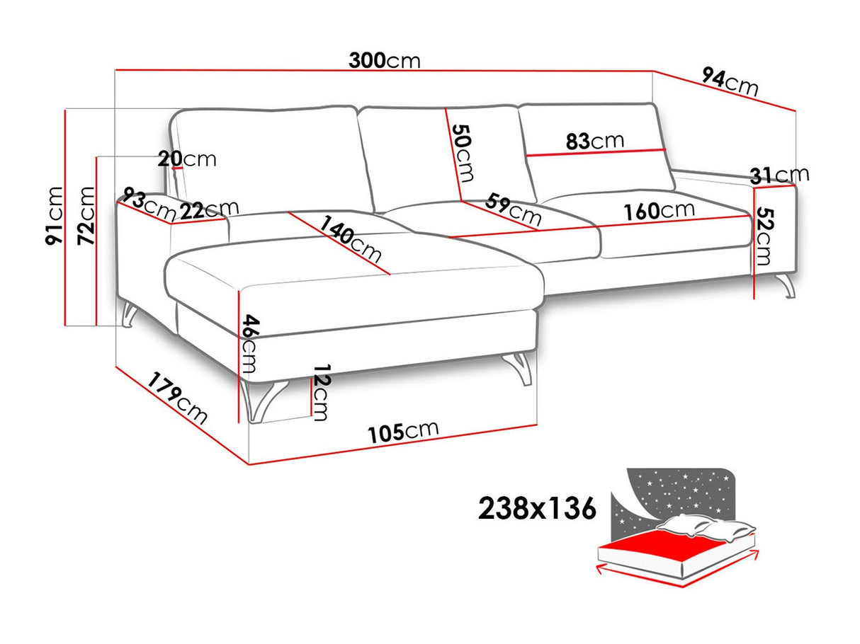 Sarokkanapé Flavio (Salvador), Szín: Verita 28, Változatok: Jobbos