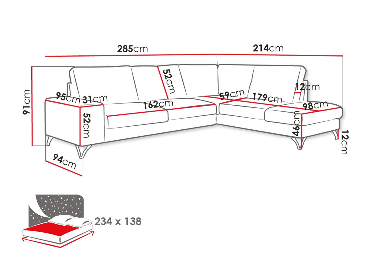 Sarokkanapé Flavio Bis (Salvador Bis), Szín: Verita 03, Változatok: Balos
