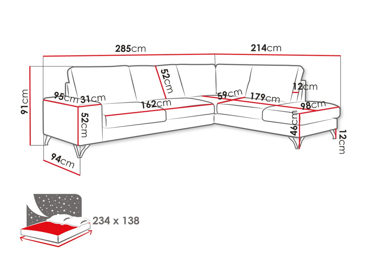 Sarokkanapé Flavio Bis (Salvador Bis), Szín: Verita 28, Változatok: Jobbos