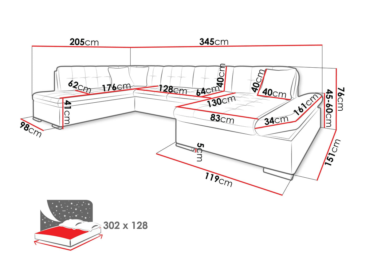 Sarokkanapé Bergen (Genero) II, Szín: Lux 03, Változatok: Balos