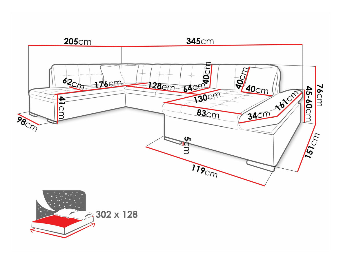 Sarokkanapé Bergen (Genero) II, Szín: Lux 06 + Lux 05, Változatok: Jobbos 4265706
