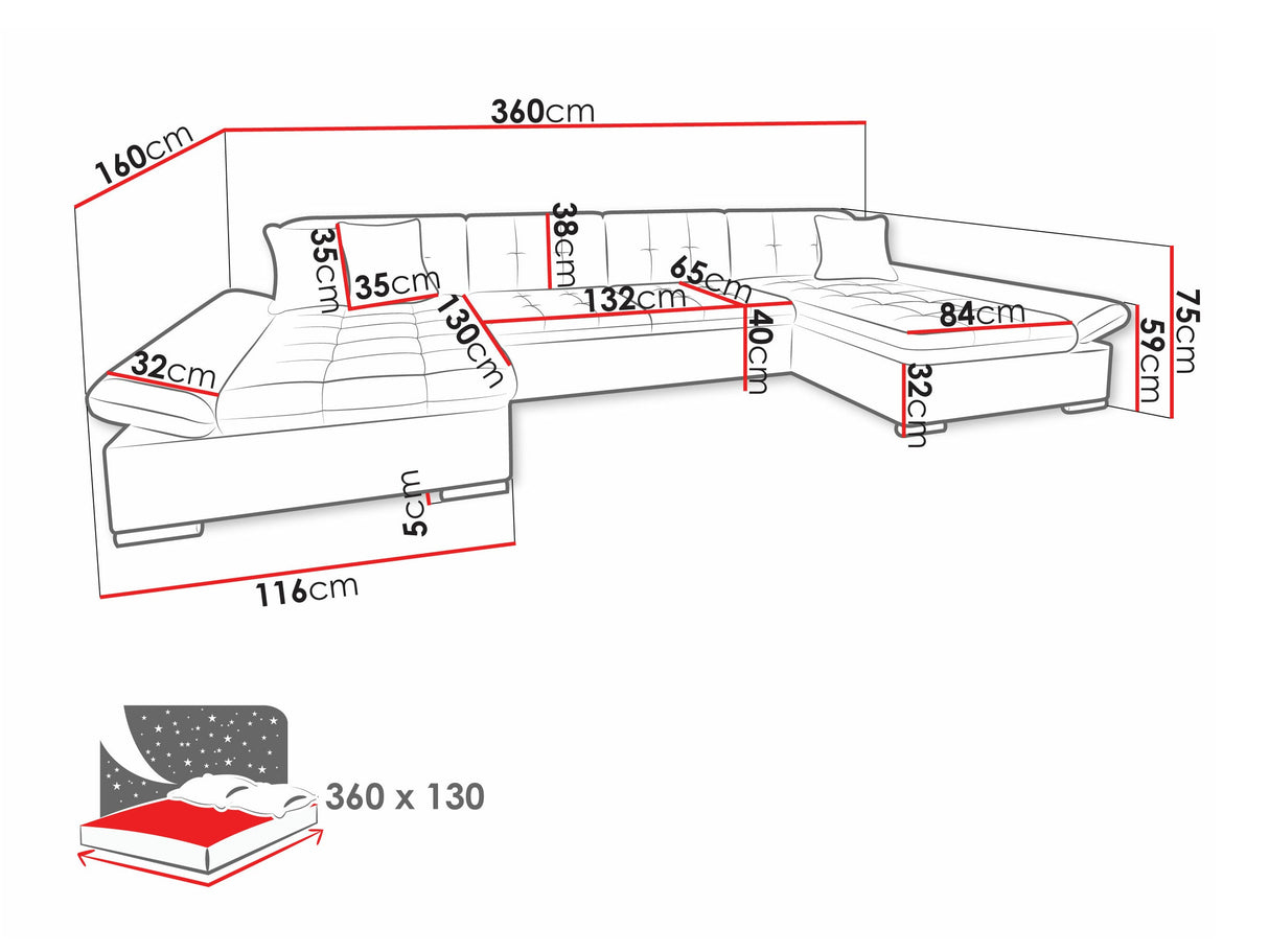 Sarokkanapé Alia (Agata) Toptextil, Szín: Manza 04
