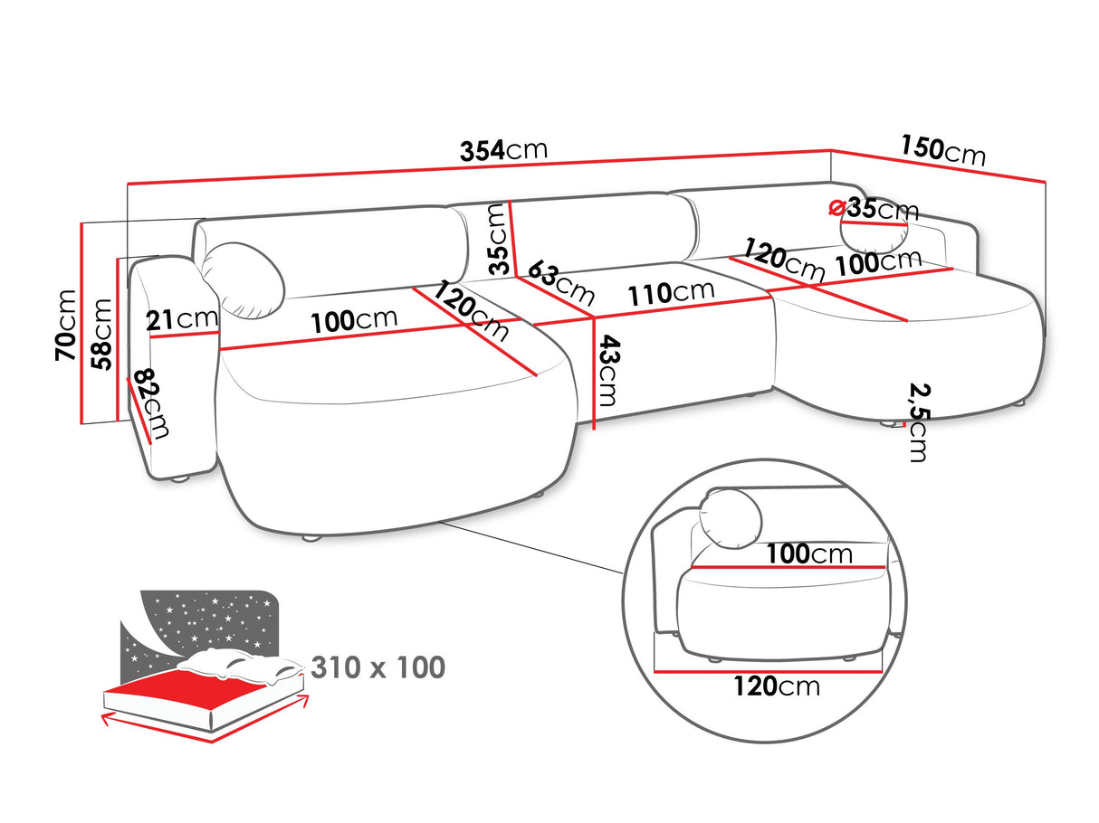 Sarokkanapé Narożnik NICELO U, Szín: Velo 621