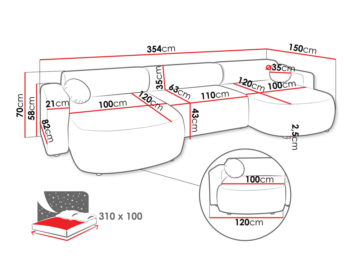 Sarokkanapé Narożnik NICELO U, Szín: Velo 623