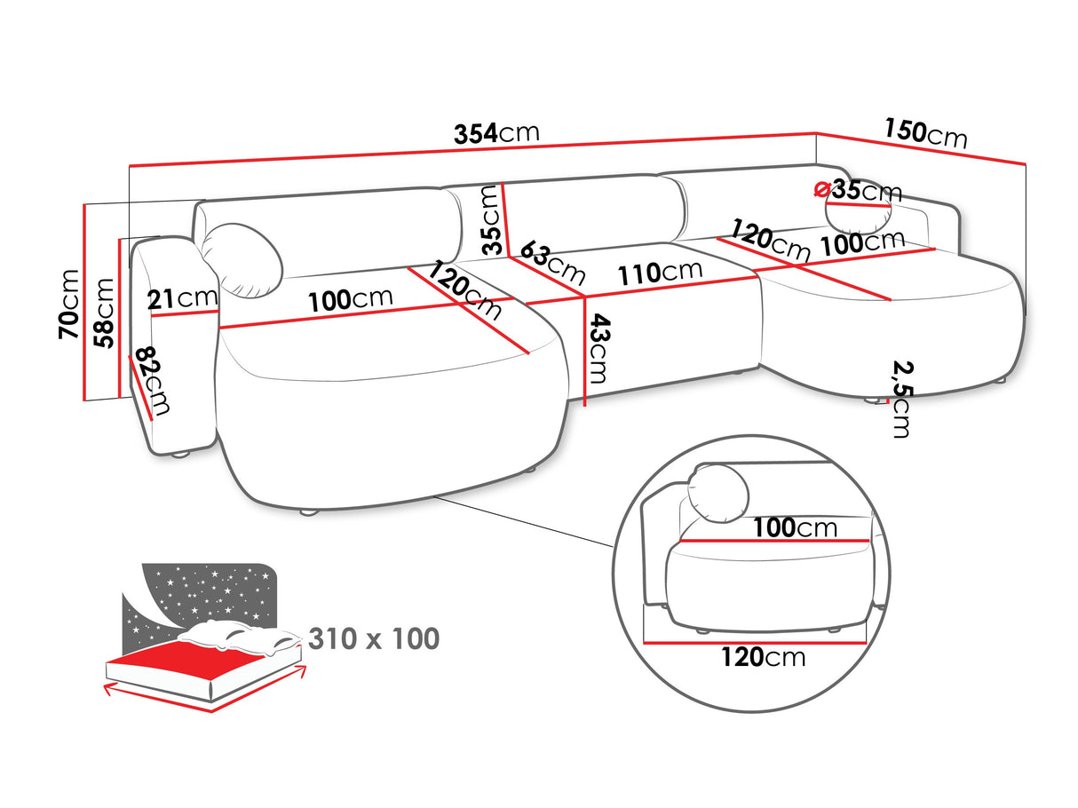 Sarokkanapé Narożnik NICELO U, Szín: Velo 633