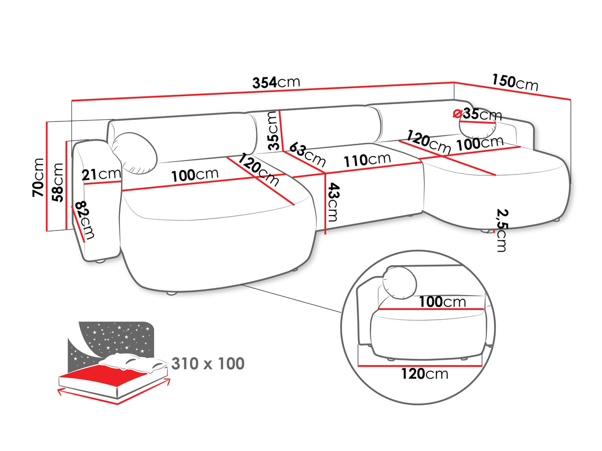 Sarokkanapé Narożnik NICELO U, Szín: Velo 635
