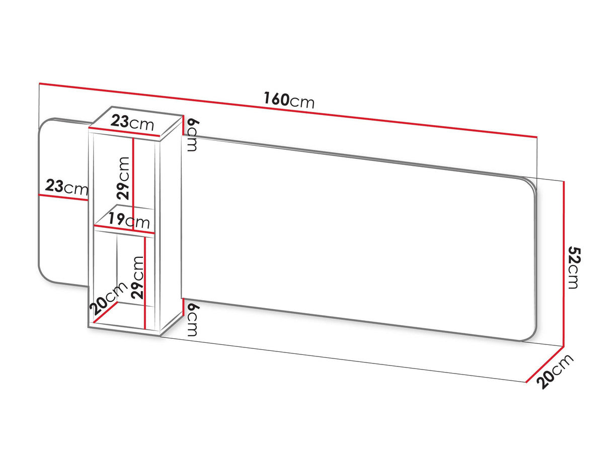 Polc Panel PHILIPPE Kaszmir/Czarny