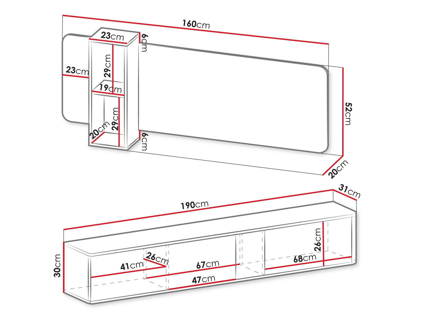 TV-állvány Meble PHILIPPE VII Kaszmir