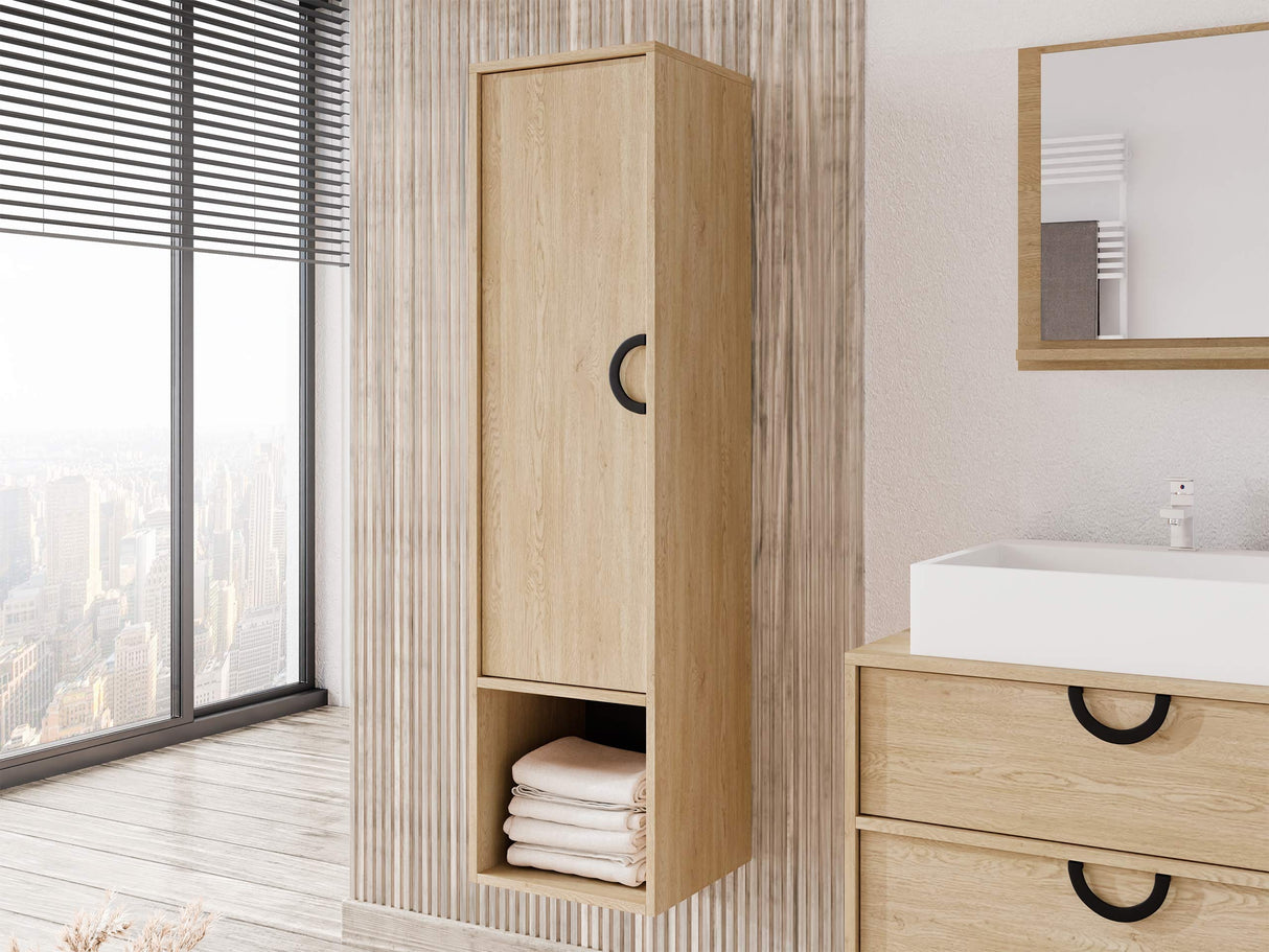 Fali fürdőszoba szekrény Słupek ŁAZIENKA 14, Szín: Tölgy