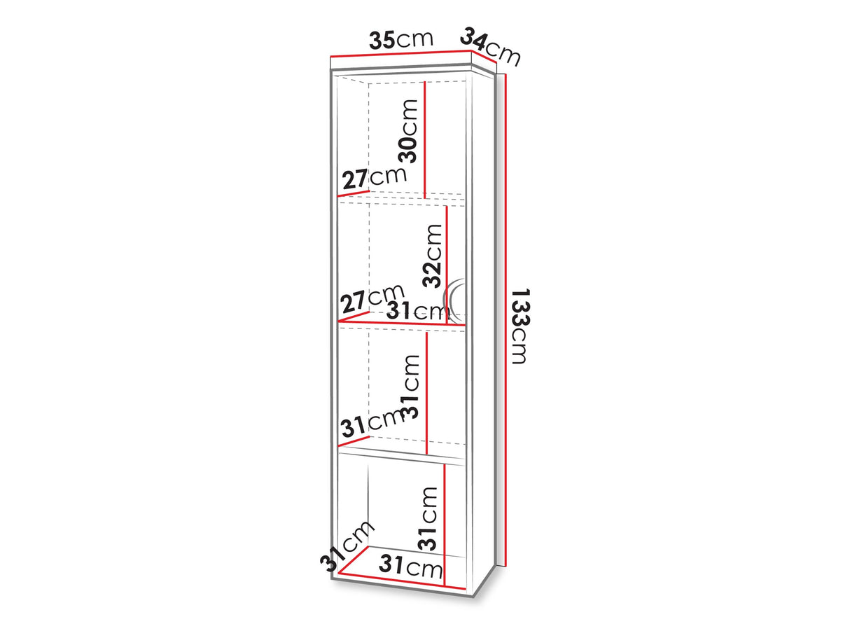 Fali fürdőszoba szekrény Słupek ŁAZIENKA 14, Szín: Dió