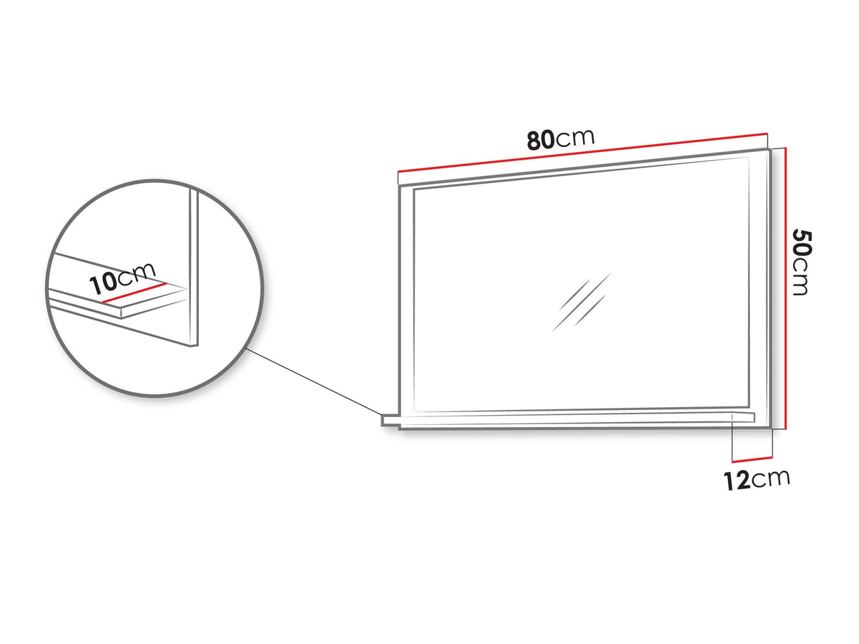 Fürdőszoba tükör Lustro ŁAZIENKA 14, Szín: Fekete