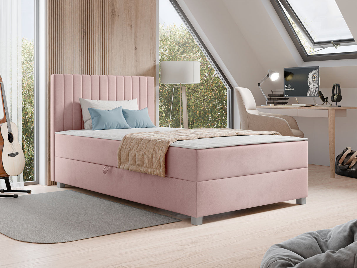 Kontinentális ágy Łóżko kontynentalne VIKI + topper M, Szín: Manila 09, Alvó felület mérete: 120 x 200 cm