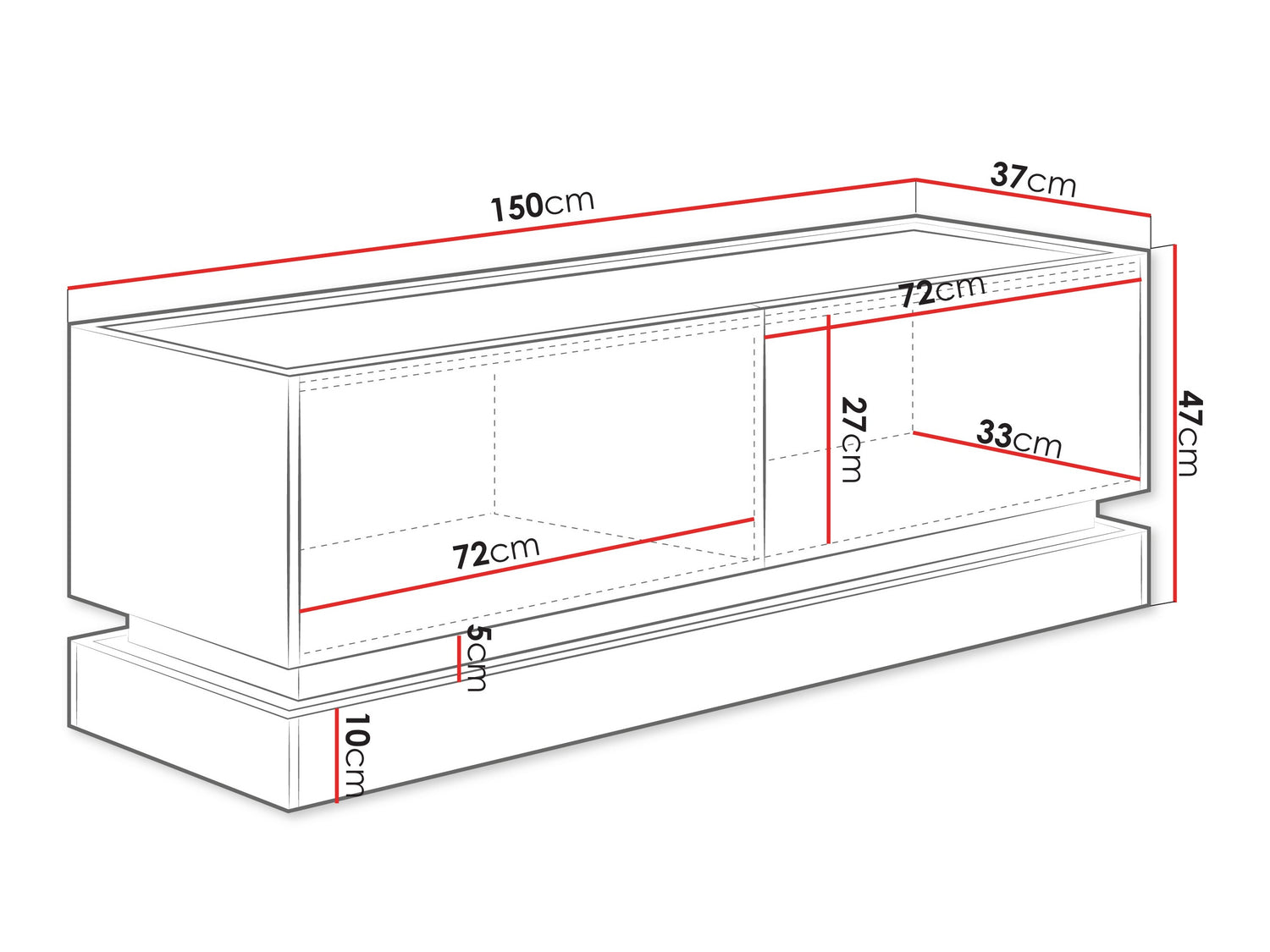 TV-állvány Szafka RTV 150 2K ZARPANT, Szín: Fekete + Tölgy