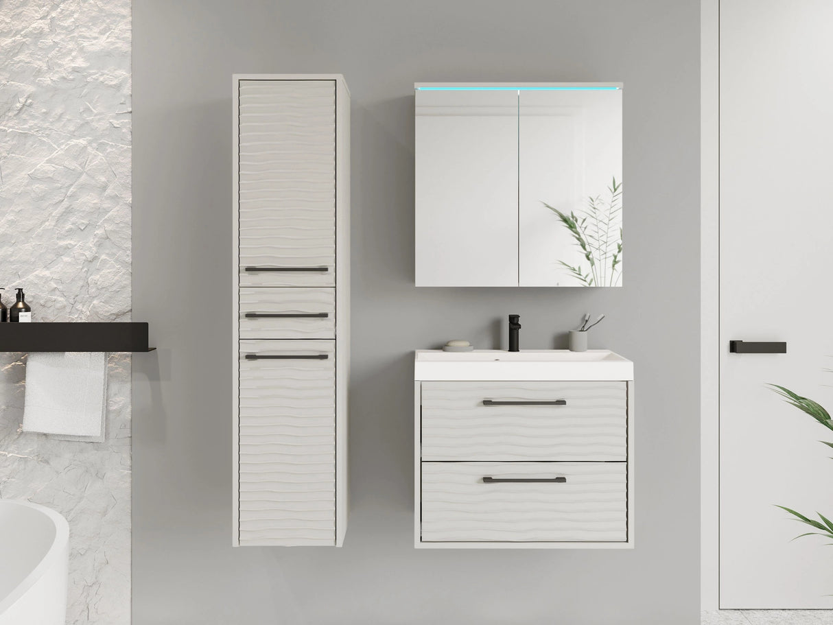 Fürdőszoba garnitúra Meble łazienkowe z umywalką CANADA I, Szín: Kasmír, Led világítás: Igen fehér