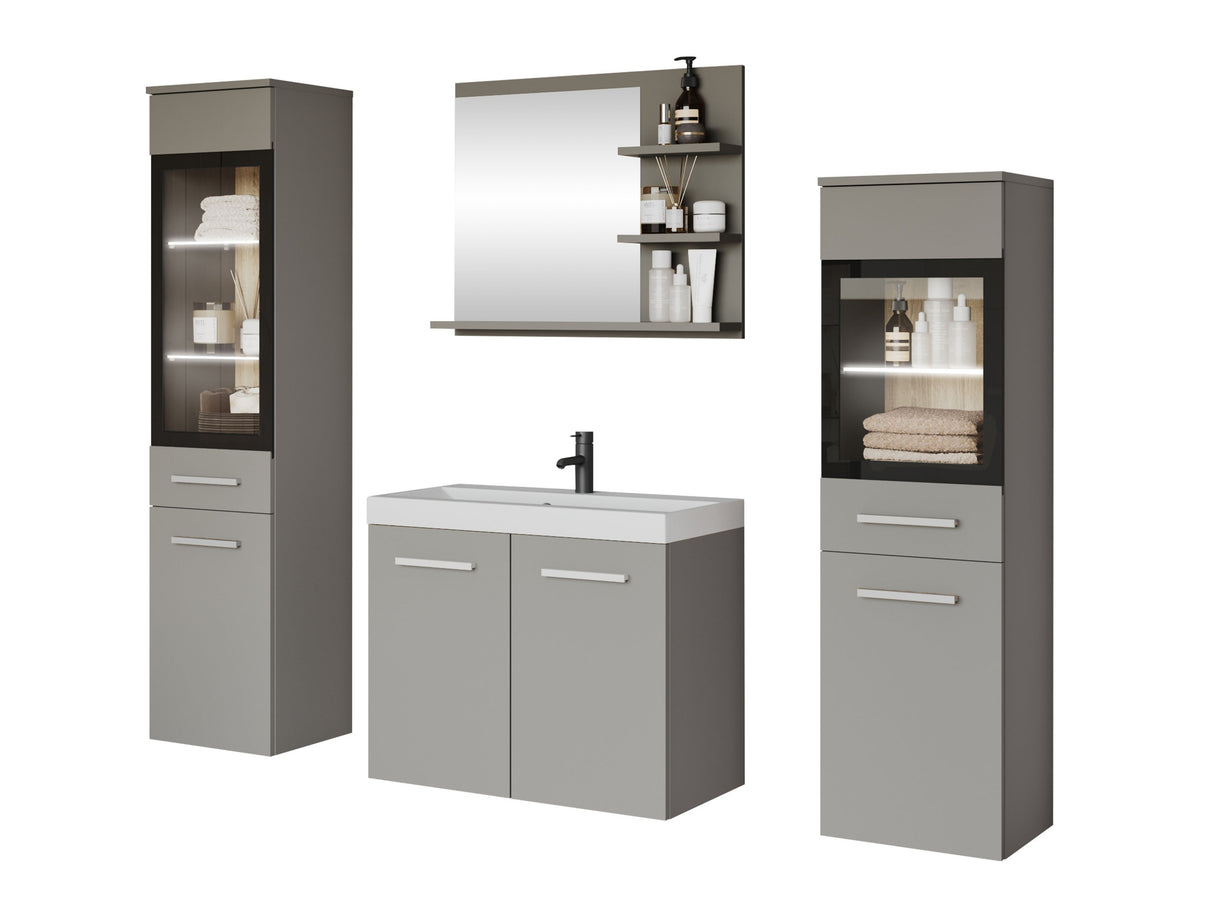 Fürdőszoba garnitúra MADRIT I, Szín: Szürke, Led világítás: Igen fehér