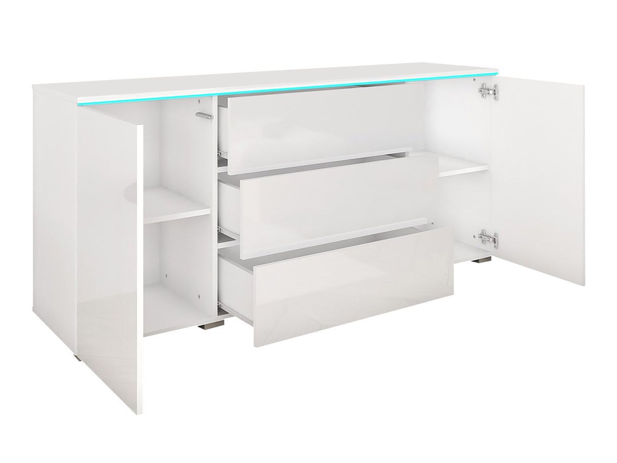 Komód VERA 150 (Sawoti), Szín: Matera szürke + Gesztenye, Led világítás: Igen RGB