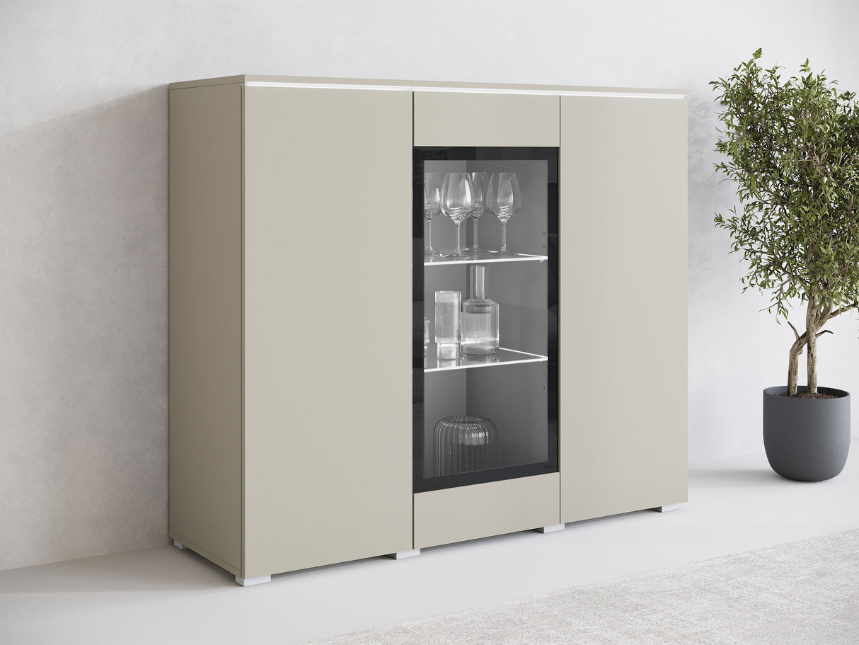 Szekrény Komoda VERA 120, Szín: Kasmír, Led világítás: Igen