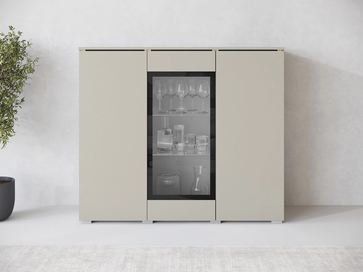 Szekrény Komoda VERA 120, Szín: Kasmír, Led világítás: Igen