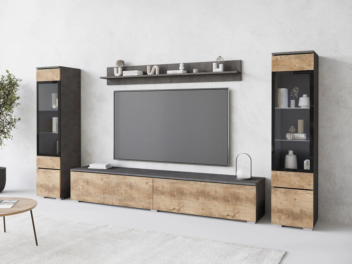 Nappali szett Vera II (Sawoti II), Szín: Matera szürke + Gesztenye, Led világítás: Nem