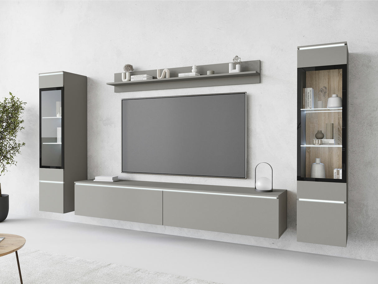 Nappali szett Vera II (Sawoti II), Szín: Szürke, Led világítás: Igen