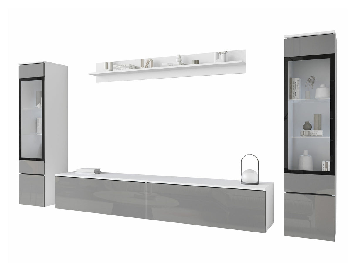 Nappali szett Vera II (Sawoti II), Szín: Fényes szürke, Led világítás: Nem