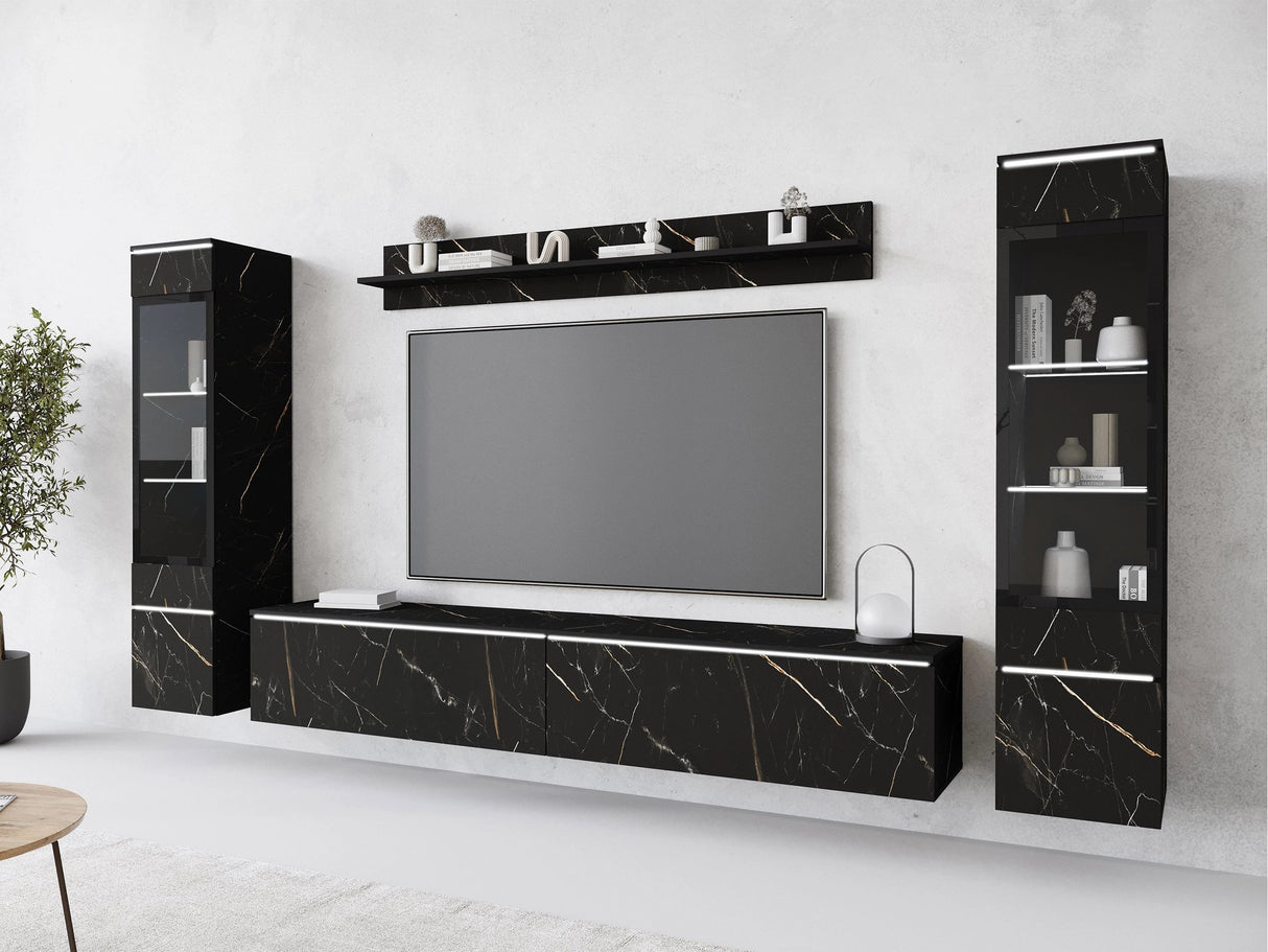 Nappali szett Vera II (Sawoti II), Szín: Fekete márvány, Led világítás: Igen 4284471