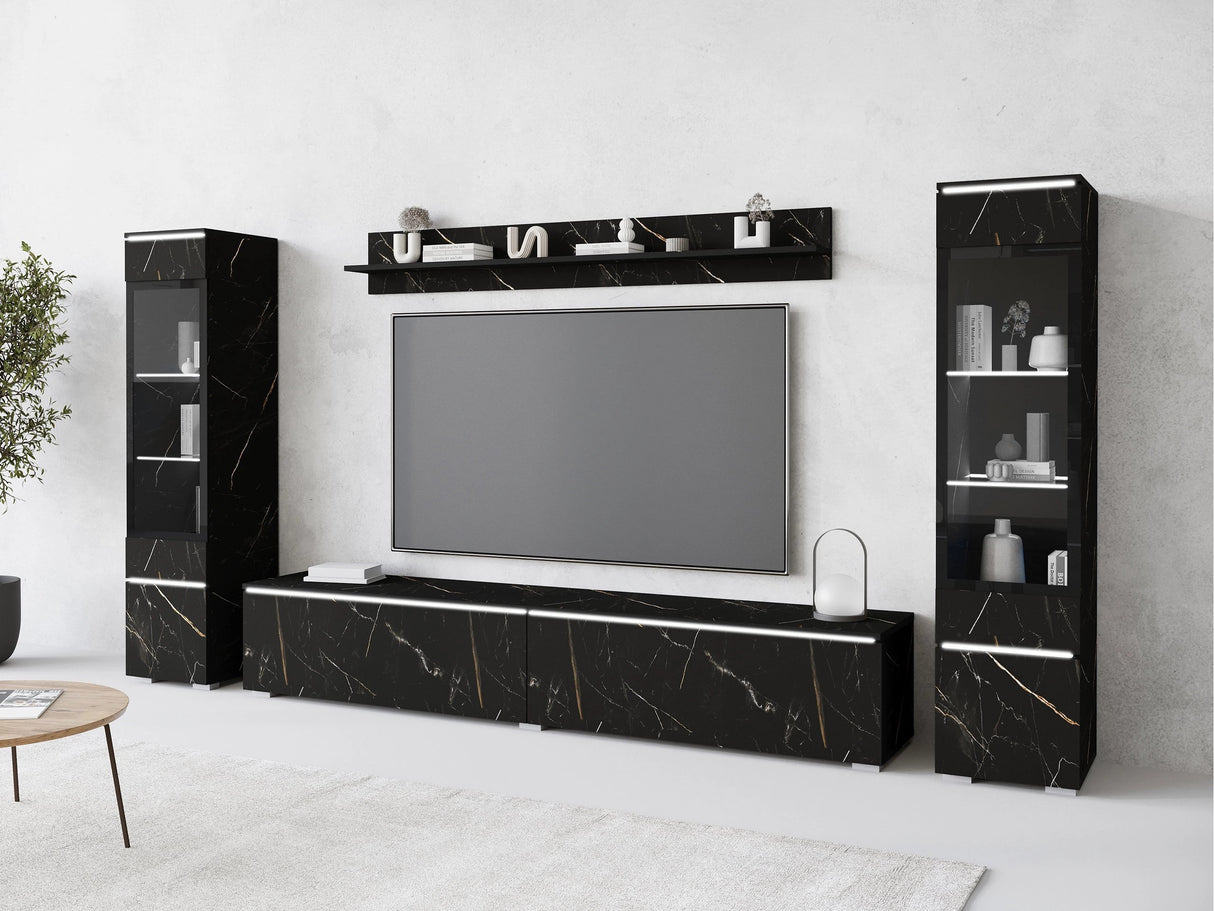 Nappali szett Vera II (Sawoti II), Szín: Fekete márvány, Led világítás: Igen 4284472