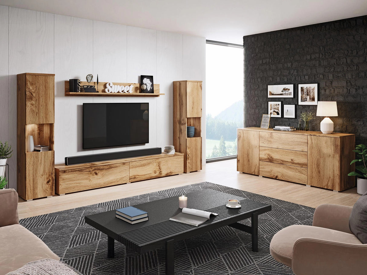 Nappali szett PARIS II (Bamisio II), Szín: Wotan tölgy, Led világítás: Igen 4284778