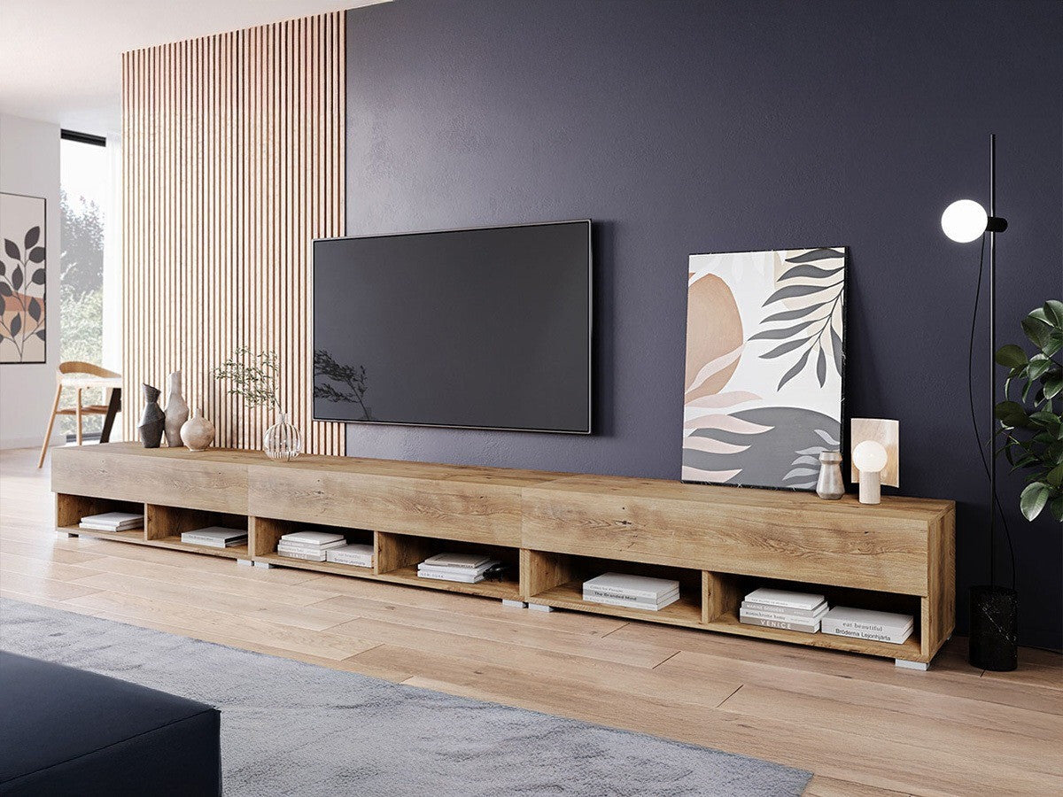 TV-állvány Lowboard A300 (Adenik 300), Szín: Gesztenye, Led világítás: Igen 4285036