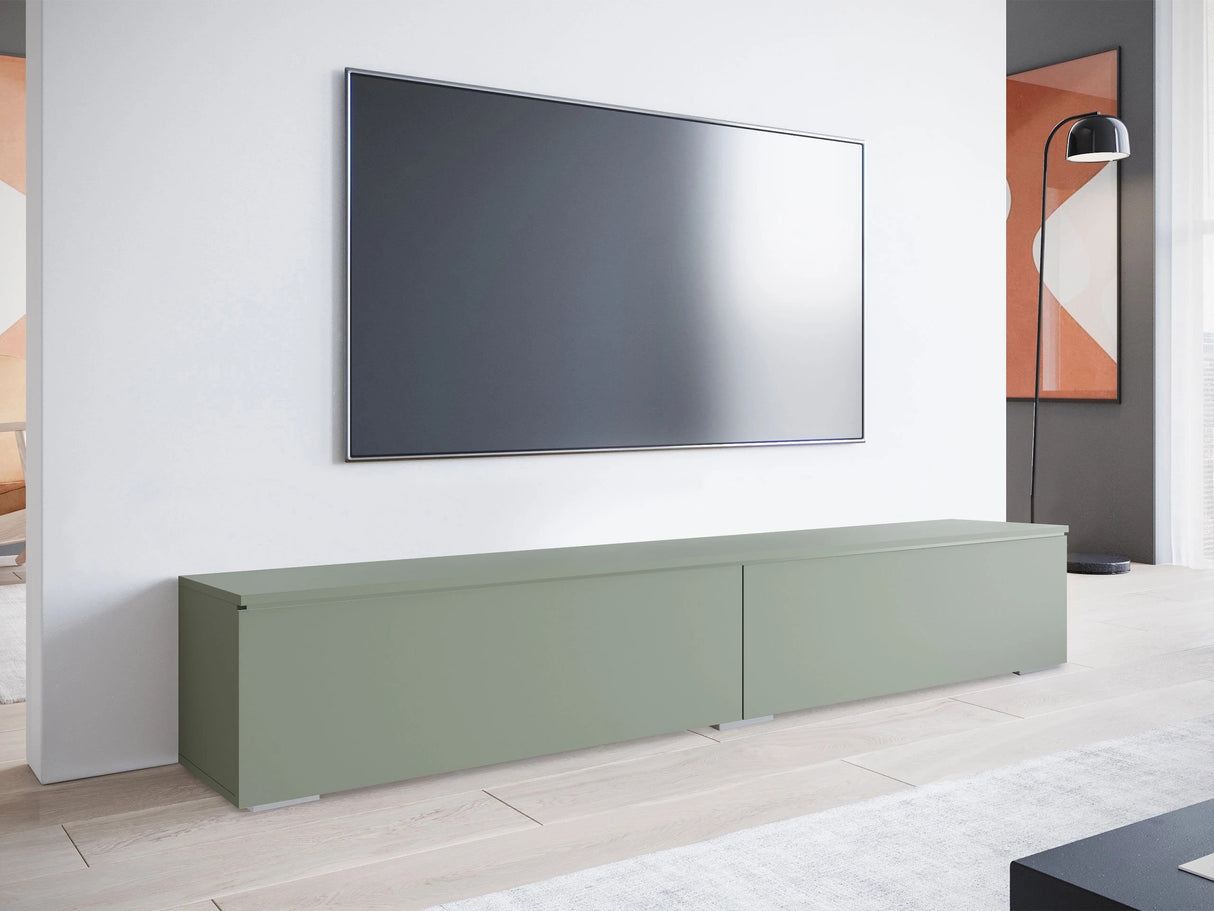 TV-állvány Lowboard D180 (Dlone 180), Led világítás: Nem, Szín: Poros zöld