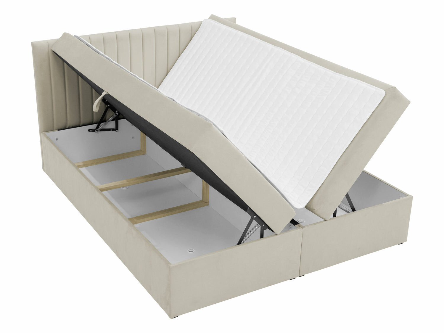 Kontinentális ágy Łóżko kontynentalne TIRULO + topper M, Szín: Manila 16, Alvó felület mérete: 160 x 200 cm