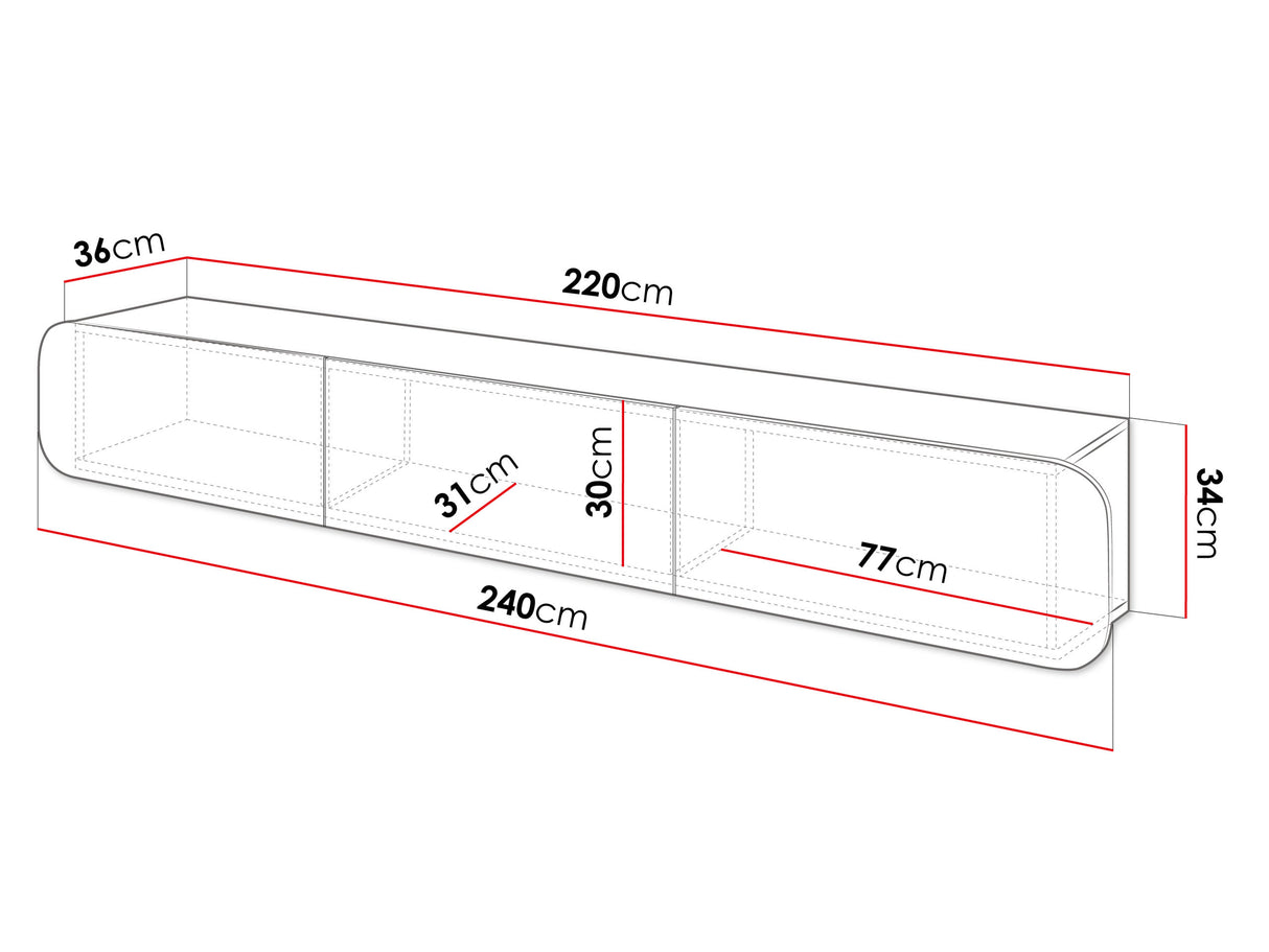 TV-állvány Szafka wisząca RTV B RENE 3D Kaszmir 4288424