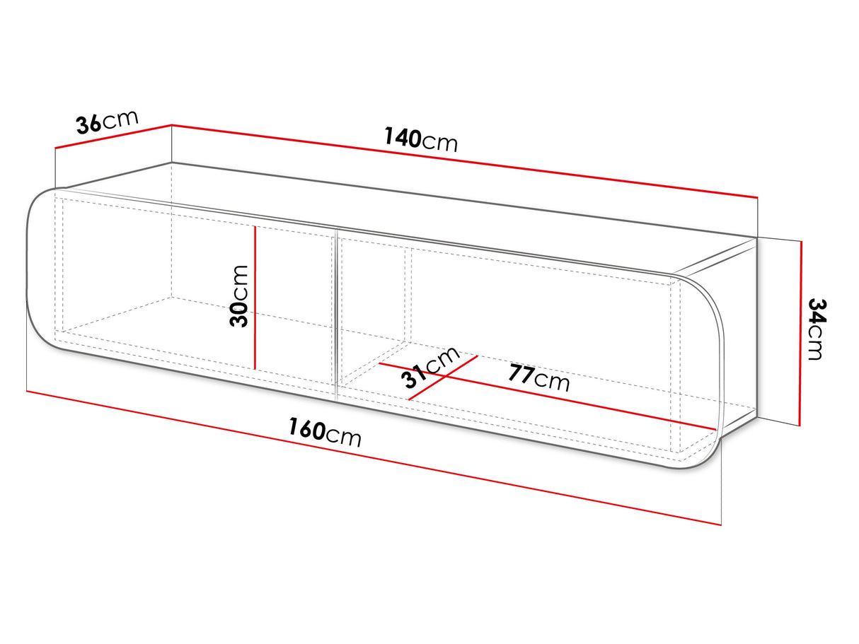 TV-állvány Szafka wisząca RTV C RENE 2D Kaszmir 4288497